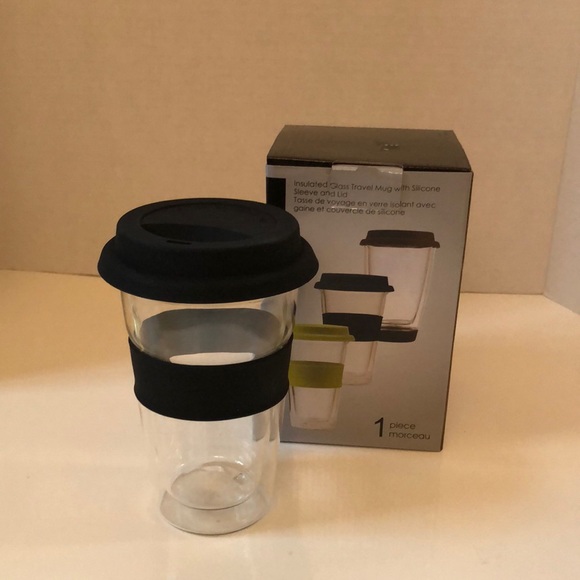 Other - ☕️2/$30☕️ - Insulated Glass Travel Mug - Black